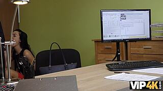 Unemployed brunette has no choice but to undress for the casting interview