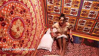 Indian horny aunty fucked in sari after wedding party asking for suhaag raat?