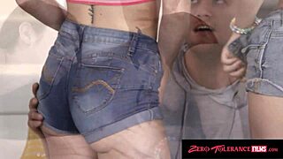 Watch these beautiful brunette babes getting fucked hard in a juicy threesome?