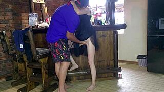 wednesday adams shared by two friends in anal creampie session.