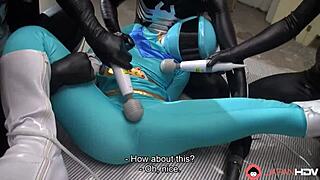 Japanese Girl In Blue Space Uniform Engages In Group Sex With Toys Uncensored