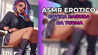 Gothic Colleague Whispers Forbidden Desires in Erotic ASMR Session!