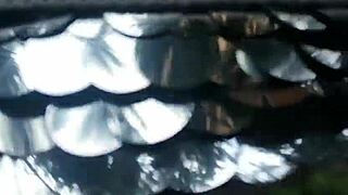 i show my tits in public garden then pee in my tight pants