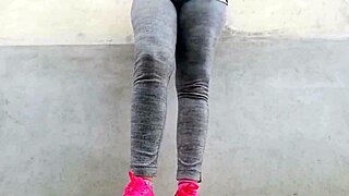 i show my tits in public garden then pee in my tight pants