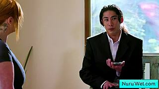 Sexy big tit blonde masseuse explains her client what a nuru massage is - lauren phillips david lee