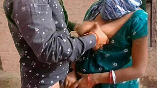 village husband and wife have hot romantic sex