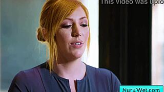 Sexy big tit blonde masseuse explains her client what a nuru massage is - lauren phillips david lee