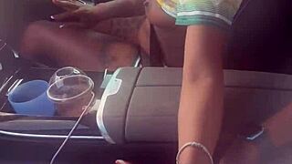 playing with that big dick in the car 😏