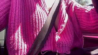 Artemisia Love Feels So Horny Flashing Her Juicy Big Tits While Driving Around As An Italian Milf