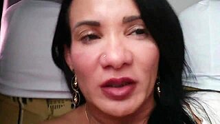 Brunette amateur masturbates outdoors on bus, spreading pussy publicly