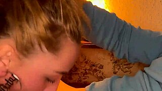 Closeup wet sloppy facefuck blowjob