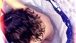 Amysexxxjuguetona masturbates with a dildo in the bathroom while moaning loudly for the neighbor