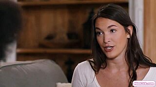 Ebony babe in lesbian threesome with friends