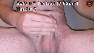 shaved penis becomes big cock getting hard and cumming