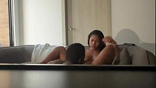 In this amateur couple video, my big pussy squirts while he licks it passionately. The black Brazilian ebony whore moans in orgasm.