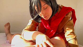 Eren Yeager Makes Mikasa Sit On His Big Cock In Intense Action