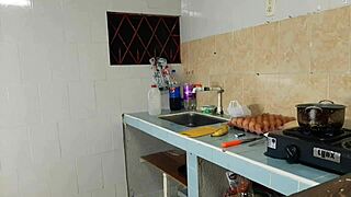 Doesn't that big ass look amazing fucking the young guy in the kitchen?