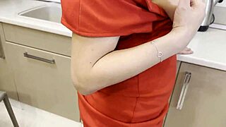 mature teacher gets hard fucked in the kitchen by a horny stud during quickie