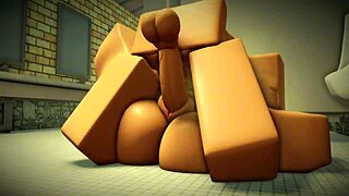 Big-Assed Fan Bent Over for Bathroom Pounding