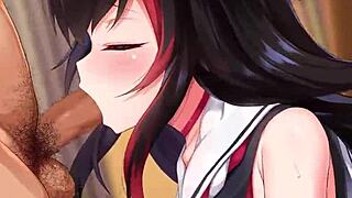 Ookami Mio Hololive Vtuber Sloppy Blowjob