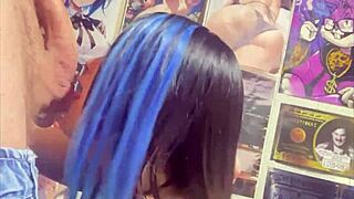 I am that university girl sucking cock and getting face fucked hard, feeling every inch in my mouth as he thrusts deeper