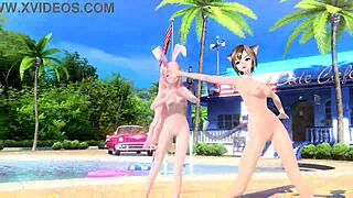 Megurine Luka And Meiko Strip Fully Nude In Summer Idol Project Diva Mod!