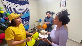 friends share a real homemade threesome with two women and one man