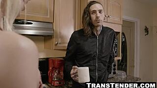 redhead shemale khloe kay takes dick and cum blast