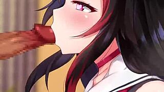 Ookami Mio Hololive Vtuber Sloppy Blowjob