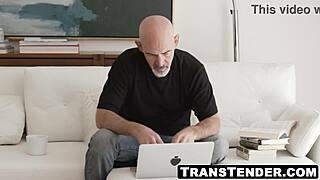 redhead shemale khloe kay takes dick and cum blast