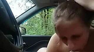 Russian Girl Gives Public Sex in the Car