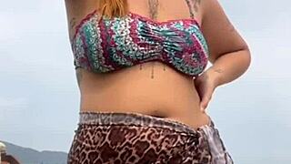 i stayed naked on the beach, the guy got hard, and i grabbed his dick