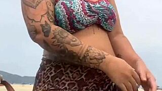 i stayed naked on the beach, the guy got hard, and i grabbed his dick