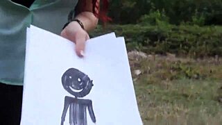 In a caricature gone wrong, the starving artist gets fed a big black dick.