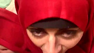 watch as mia niqab, an arab housewife, gives her first facial blowjob in a homemade video