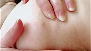 Russian student fingers her pussy and anus in black stockings