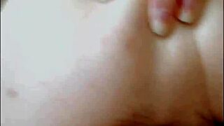 Russian student fingers her pussy and anus in black stockings