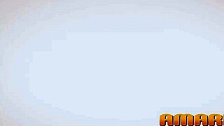 Wow, busty blonde Amaris squirts streams all over herself with that dildo! 😍