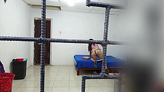 Enjoying secret fun when husband is away