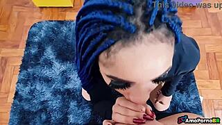 innocent 18 year old student giving first blowjob on monster cock