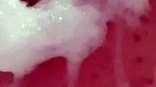 Horny british slut plays with herself in the shower