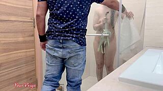 Step Mom Hot Sex After Bath Under Shower With Hindi Audio