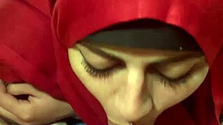 watch as mia niqab, an arab housewife, gives her first facial blowjob in a homemade video