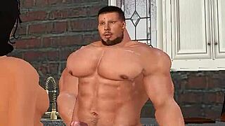 handsome muscle hunk aaron donald fucks local wife in kitchen