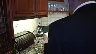 savannah gold gets fucked from behind in a latex french maids uniform