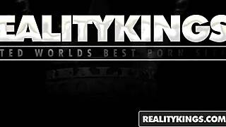 Detailed scene of natural hippie lesbians in threesome eating pussy outdoors for Reality Kings