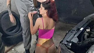 novinha leva carro no mecânico e levou pau