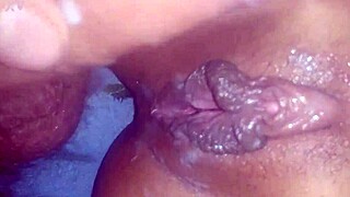 She teases her wet teen pussy