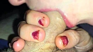 The wife says, 'I'll jerk, blow, and fuck until your asshole is cum covered'