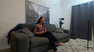 Gracie Mayy's casting session with brunette interview, left part 1.